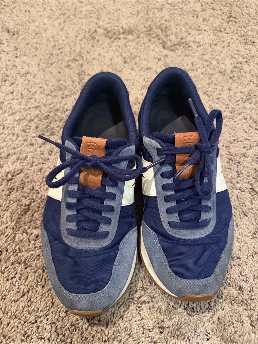 Men's Kizik Milan Navy and White Casual Sneakers with White Accent